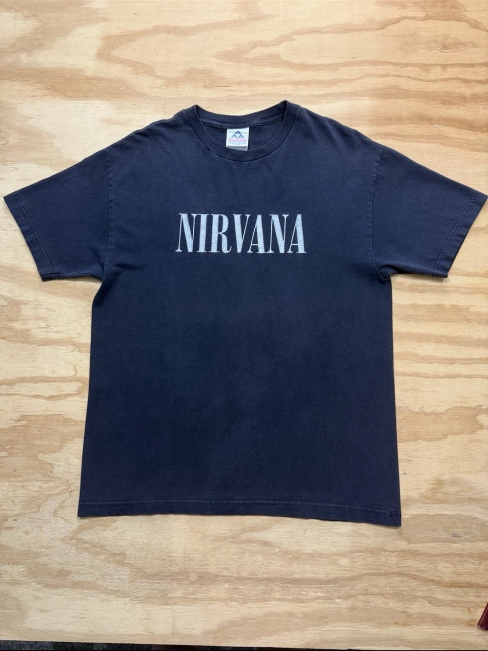 VINTAGE Nirvana T-Shirt Band Rock Grunge Kurt Cobain Faded L Black